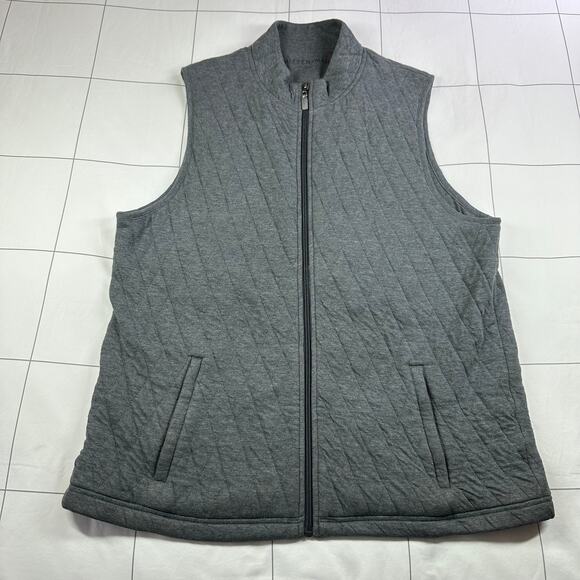 Mizzen+Main Vest Mens Large Gray Belson Quilted Full Zip Casual Modal Work Golf - Picture 3 of 10
